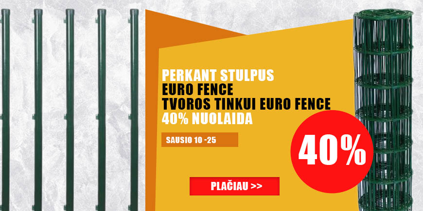 Perkant stulpus Euro Fence tvoros tinklui Euro Fence 40% nuolaida!